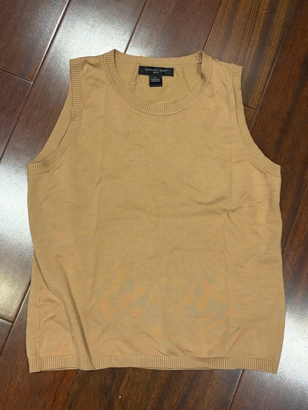 august silk Tan Knit Sleeveless Tank